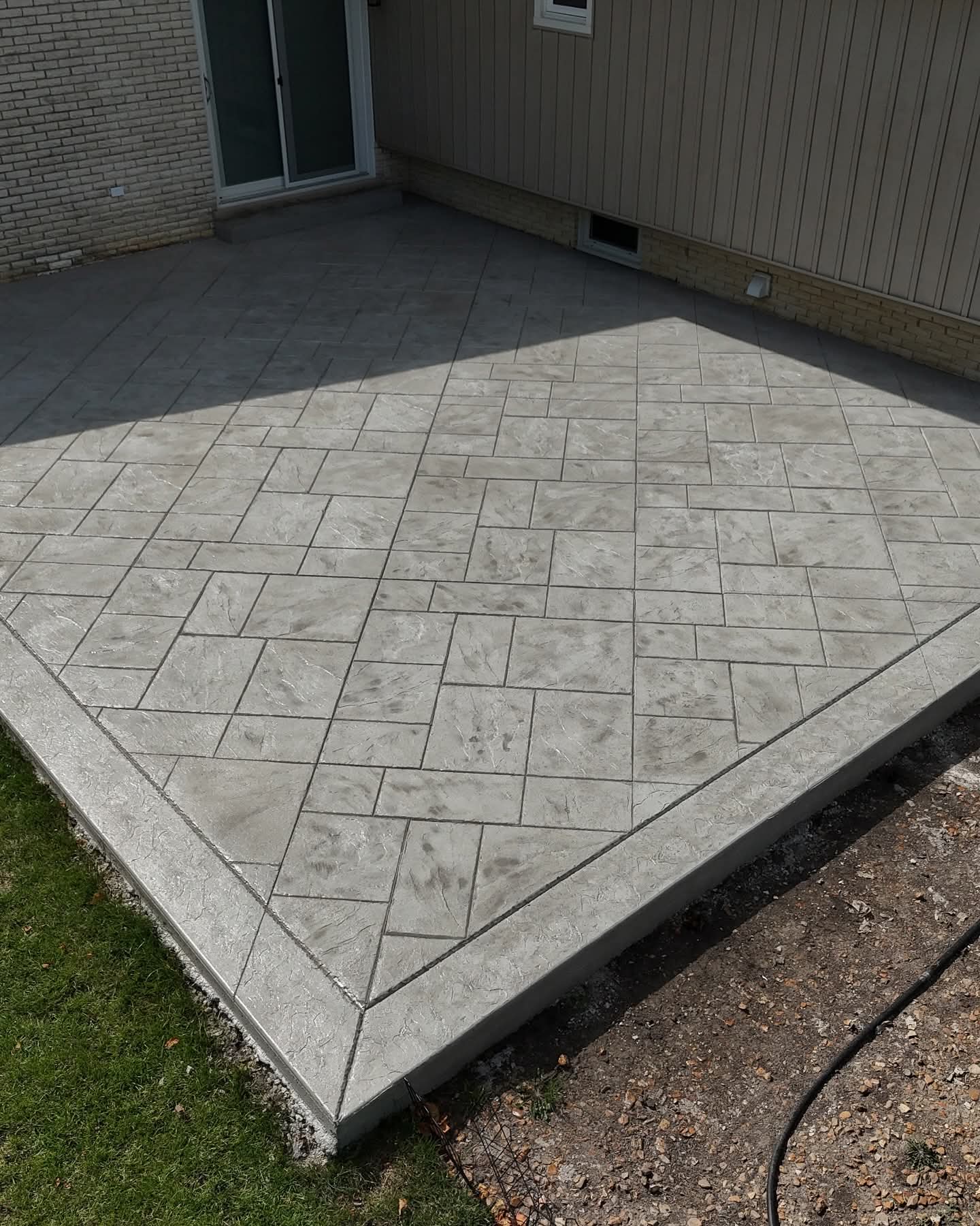 Stamped concrete patio area example